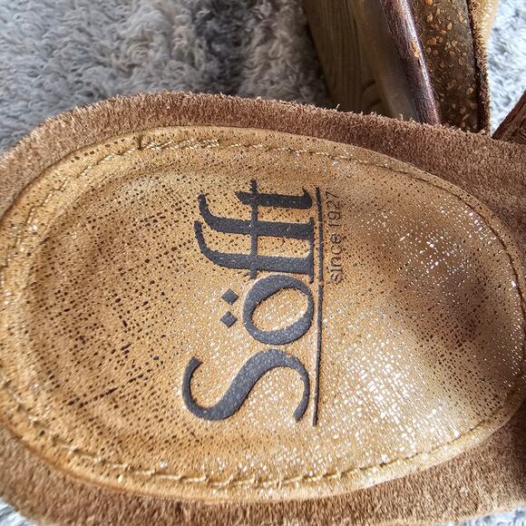 Sofft Women Cidra Leather Comfort Peep Toe Slingback Heel Sandal Size 11M Brown - Picture 9 of 9